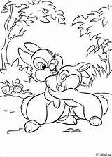 Coloring Pages Bunny Bunnies Rabbit Disney Bambi Hug sketch template
