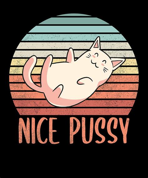 vintage cat sunset nice pussy funny t digital art by qwerty designs