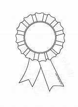 Rosette Award Template Coloring Ribbon Prize Drawing Color Oscar Printable Pages Templates Print Getdrawings sketch template