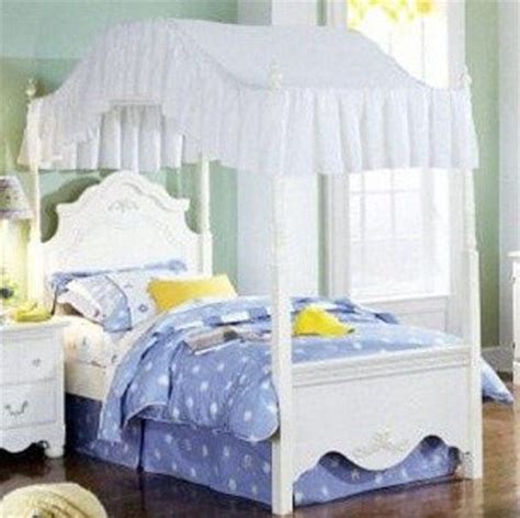 full size solid white bed canopy fabric top  thefurniturecove