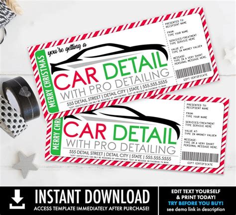 car detailing christmas gift certificate car detail surprise gift