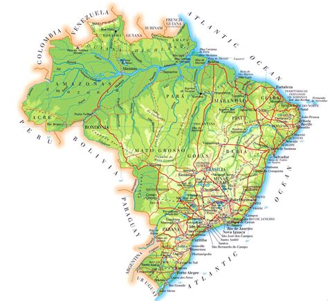 brazil maps printable maps  brazil