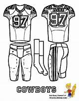 Coloring Pages Football Dallas Cowboys Uniform Nfl Cowboy Jersey Template Blank Kids Printable Uniforms Boys Nfc Play Players Color Sheet sketch template