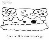 Coloring Pages Num Noms Strawberry Sara sketch template