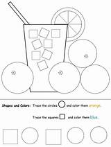 Lemonade Coloring Preschool Pages Shapes Worksheets Square Stand Getcolorings Visit Printable sketch template