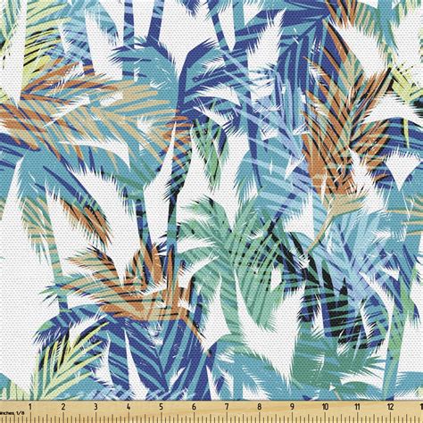 palm leaf fabric   yard tropical summer print palm abstract