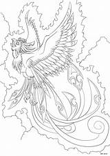 Phoenix Coloring Pages Adults Getcolorings sketch template