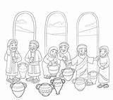 Cana Vinho Casamento Milagre Transforma água Miracles Church sketch template
