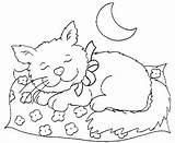 Cat Sleeping Coloring Pages Night Mouse Printable 491f Color Print Getcolorings Cats Sheet Colori Printab sketch template