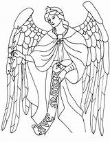 Coloring Saint Pages Catholic Angels Gabriel Popular sketch template