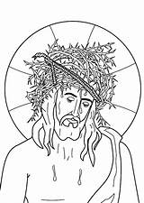 Crown Thorns Coloring Jesus Christ Pages sketch template