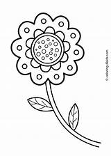 Flowers Kids Coloring Pages Drawing Flower Easy Printable Colouring Cliparts Drawings Clip Beautiful Library Clipart Visit sketch template