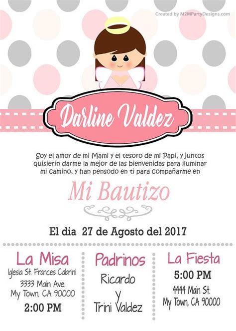 Invitaciones Para Bautizo De Niña Baptism Invitations