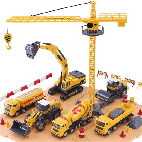 iplay ilearn construction site vehicles toy set kids engineering playset tractor digger
