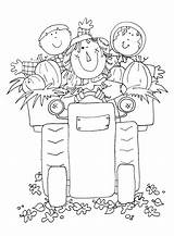 Hayride Coloring Pages Wagon Scarecrow Added Few Fall Stamps Digi Trimmed Bothering So Down Bit Visit Choose Board sketch template