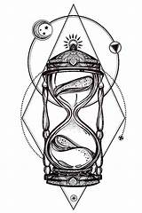 Tattoo Sand Hourglass Drawing Time Timer Tattoos Body Temporary Tatoo Broken Waterproof Stickers Abstract Drawings Harajuku 3pcs Couronne Traditional Getdrawings sketch template