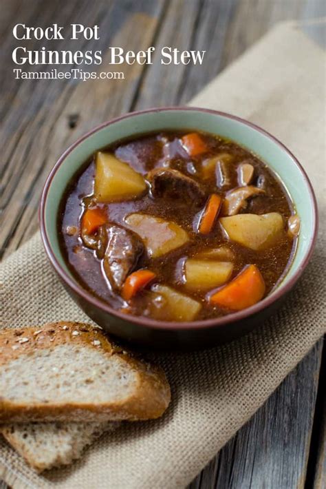 slow cooker crock pot guinness beef stew recipe tammilee tips