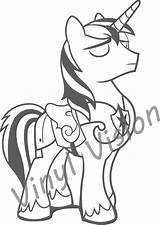 Pony Little Pages Shining Armor Coloring Template Cadence Princess sketch template