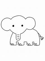 Elephant Simple Colouring Colour Coloringpage Ca Pages Check Category sketch template