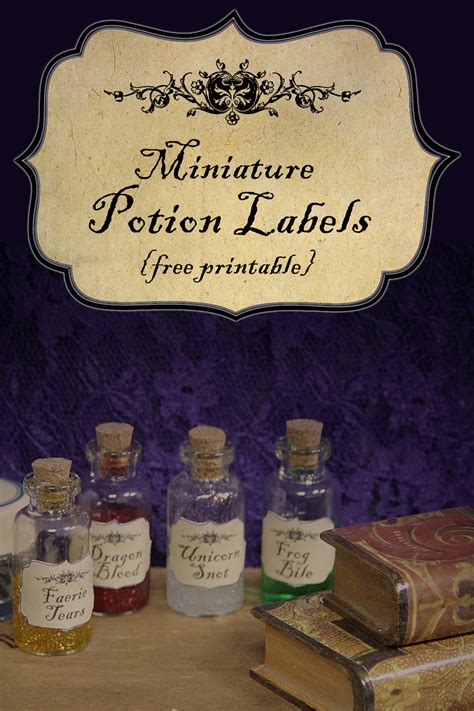 miniature  printable potion labels printable word searches