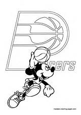 Coloring Pages Indiana Pacers Nba University Mickey Mouse Template sketch template
