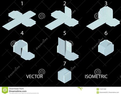 instructions  creating  cube   sheet  paper stock vector