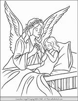 Guardian Praying Thecatholickid Bedtime sketch template