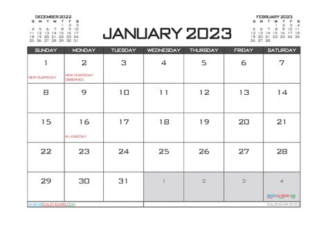 january  calendar printable   image