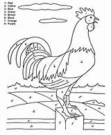 Coloring Pages Easy Colour Number Color Kids Rooster Colouring Numbers Farm Animals Printable Sheets Activity Fence Beginner Paint Activities Beginn sketch template