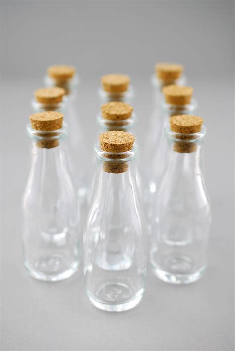 Mini Glass Bottles With Cork 40ml 3 8in Pack Of 10