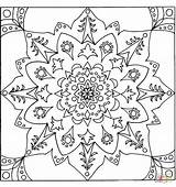 Mandala Coloring Pages Mandalas Square Para Traditional Pattern Coloriage Imprimer Patterns Colorier Kids Colorear Christmas Mandela Noel Printable Pintar Dibujos sketch template