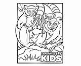 Coloring Lemurs Kids sketch template