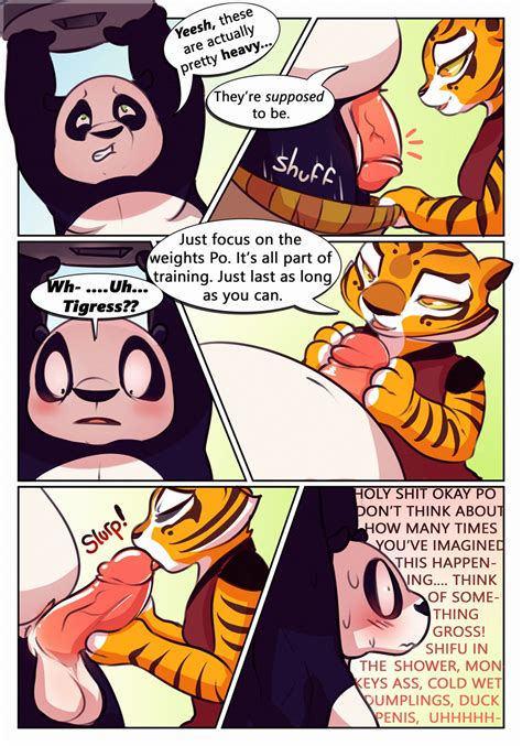 xbooru comic english text facial fellatio furry kung fu panda master tigress oral penis po
