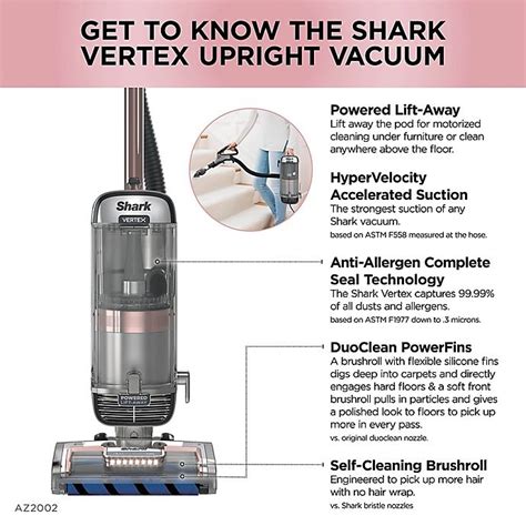 shark vertex duoclean powerfins upright vacuum powered lift   cleaning brushroll  ct
