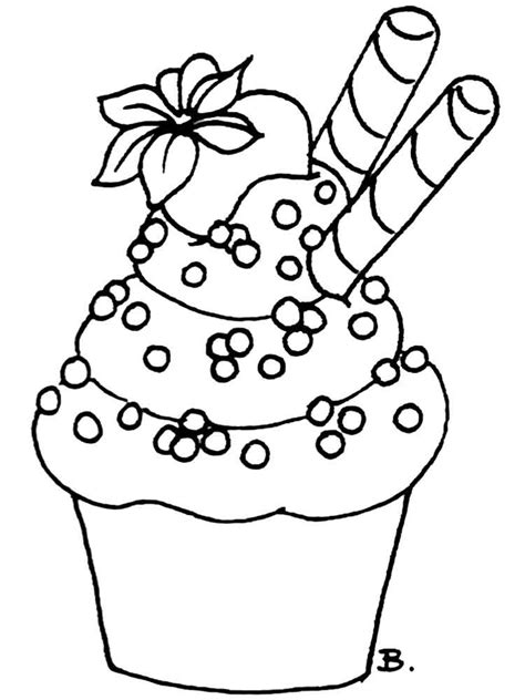 birthday cupcake coloring pages  printable birthday cupcake