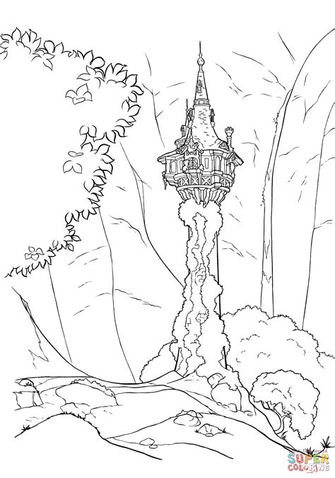 rapunzels tower coloring page  printable coloring pages