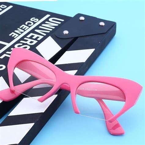 yooske half frame sunglasses fashion women cat eye glasses frame femal