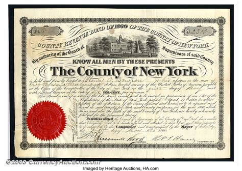 county   york  york stocks  bonds state lot  heritage auctions