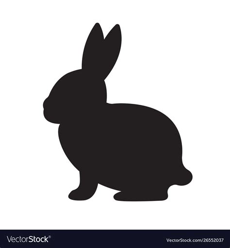 flat black rabbit bunny silhouette royalty  vector image