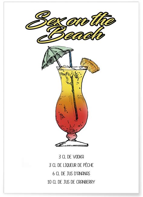 Affiche Cocktail Sex On The Beach Affiches Pour La Cuisine L’afficherie
