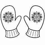 Mittens Coloring Pages Winter Clipart Mitten Snowflake Printable Cute Christmas Sheets Template Kids Drawing Colouring Gloves Color Clip Applique Kindergarten sketch template