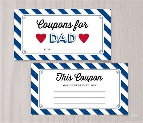 fathers day coupons  dad blank printable coupons blank coupon book