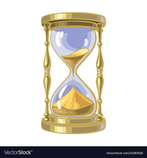 Old Gold Hourglass Time Concept Royalty Free Vector Image