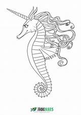 Seahorse Coloring Pages Outline Drawing Colouring Printable Cartoon Getdrawings Mandala sketch template