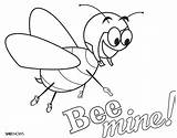 Valentine Bee Mine Coloring Pages Sheknows Print Kids sketch template