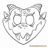Mascaras Colorir Monstro Monstros Caretas Máscara Carnaval Imprimir Maskers Tudodesenhos Propias Clipartmag sketch template