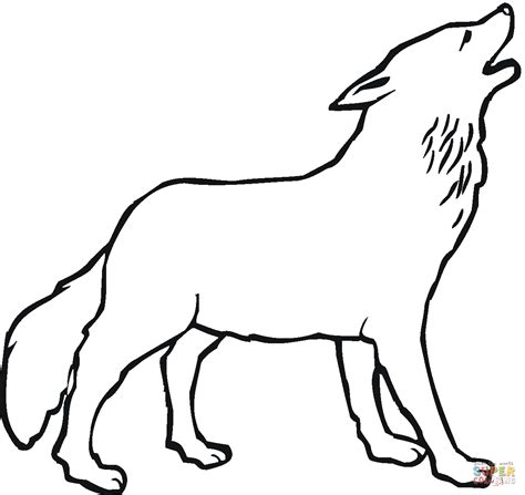 howling wolf coloring page  printable coloring pages