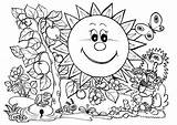 Coloring Nature Pages Plants Sun Size Printable Printables Toddlers Kids Scenes Print Color Online Beautiful Animals Getcolorings Garden sketch template