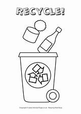 Recycle Colouring Bin Pages Recycling Coloring Worksheets Kids Clipart Printable Sheets Activities Bins Color Children Activityvillage Poster Reuse Sustainability Simple sketch template