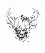Easy Drawing Evil Skull Scary Clown Draw Creepy Clowns Zombie Drawings Coloring Pages Gangster Way Clipart Horror Scuba Getdrawings Insane sketch template